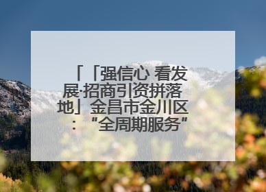 「强信心 看发展·招商引资拼落地」金昌市金川区：“全周期服务”助推项目落地