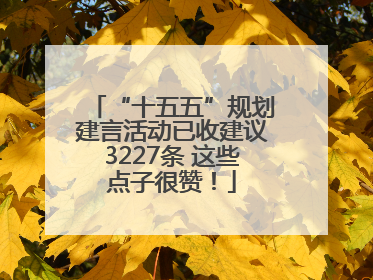 “十五五”规划建言活动已收建议3227条 这些点子很赞！