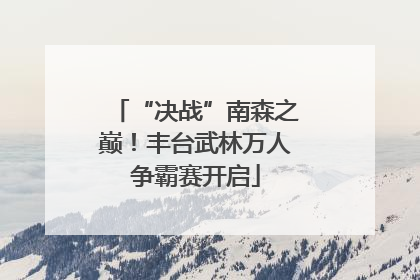 “决战”南森之巅！丰台武林万人争霸赛开启
