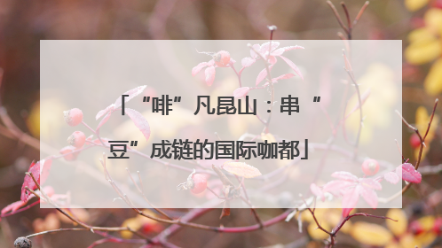“啡”凡昆山：串“豆”成链的国际咖都