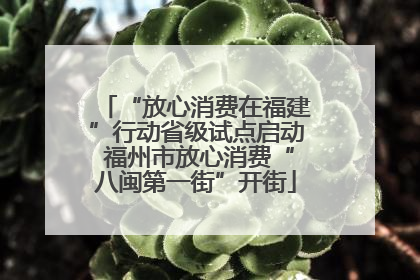 “放心消费在福建”行动省级试点启动 福州市放心消费“八闽第一街”开街