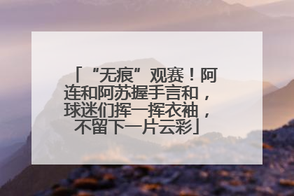 “无痕”观赛！阿连和阿苏握手言和，球迷们挥一挥衣袖，不留下一片云彩