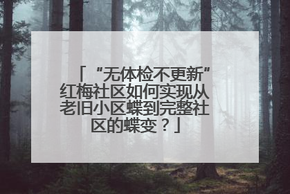 “无体检不更新”红梅社区如何实现从老旧小区蝶到完整社区的蝶变？