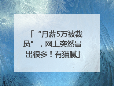 “月薪5万被裁员”，网上突然冒出很多！有猫腻