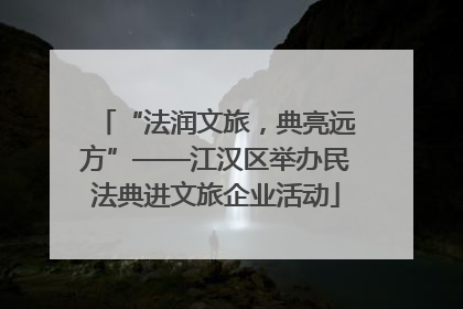 “法润文旅，典亮远方”——江汉区举办民法典进文旅企业活动