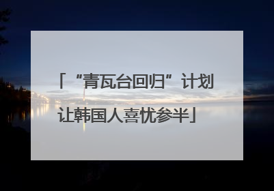 “青瓦台回归”计划让韩国人喜忧参半