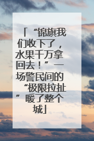 “锦旗我们收下了，水果千万拿回去！”一场警民间的“极限拉扯”暖了整个城