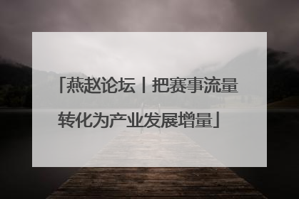 燕赵论坛丨把赛事流量转化为产业发展增量