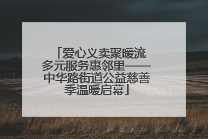 爱心义卖聚暖流 多元服务惠邻里——中华路街道公益慈善季温暖启幕