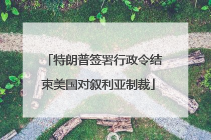 特朗普签署行政令结束美国对叙利亚制裁