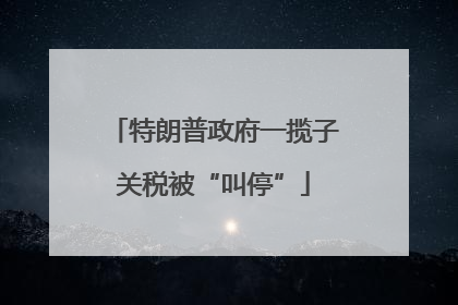 特朗普政府一揽子关税被“叫停”
