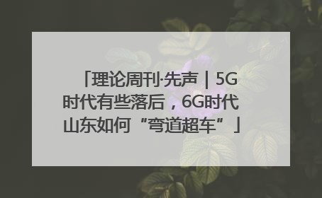 理论周刊·先声｜5G时代有些落后，6G时代山东如何“弯道超车”