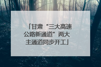 甘肃“三大高速公路新通道”两大主通道同步开工