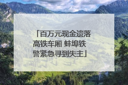 百万元现金遗落高铁车厢 蚌埠铁警紧急寻到失主