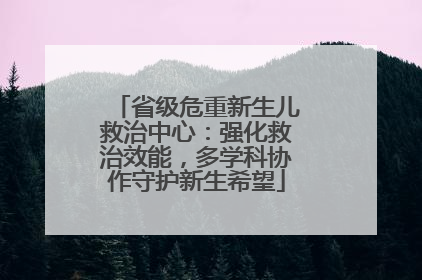 省级危重新生儿救治中心：强化救治效能，多学科协作守护新生希望