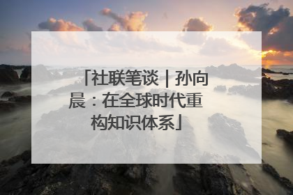 社联笔谈｜孙向晨：在全球时代重构知识体系