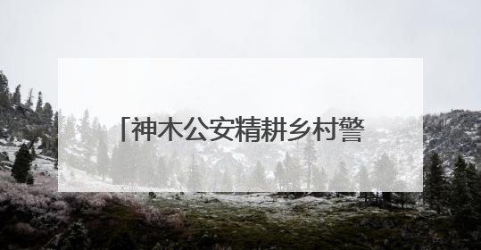 神木公安精耕乡村警务提升共建共治效能