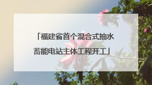 福建省首个混合式抽水蓄能电站主体工程开工