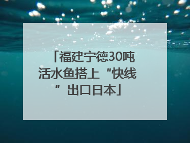 福建宁德30吨活水鱼搭上“快线”出口日本