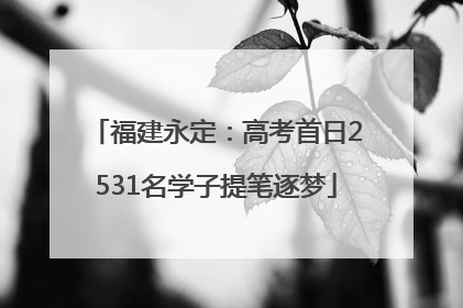 福建永定：高考首日2531名学子提笔逐梦