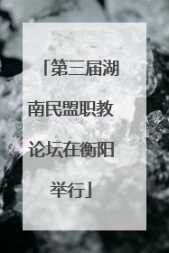 第三届湖南民盟职教论坛在衡阳举行