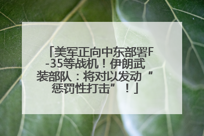 美军正向中东部署F-35等战机！伊朗武装部队：将对以发动“惩罚性打击”！