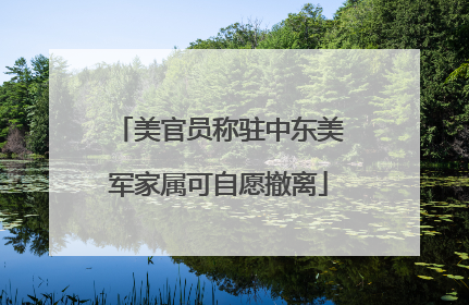 美官员称驻中东美军家属可自愿撤离