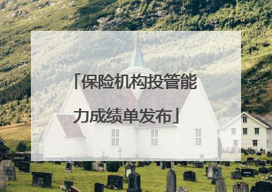 保险机构投管能力成绩单发布