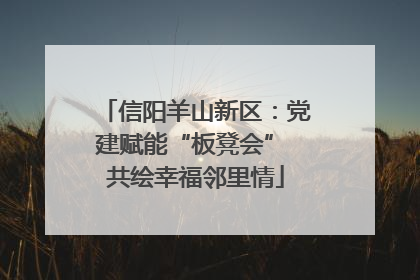 信阳羊山新区：党建赋能“板凳会” 共绘幸福邻里情