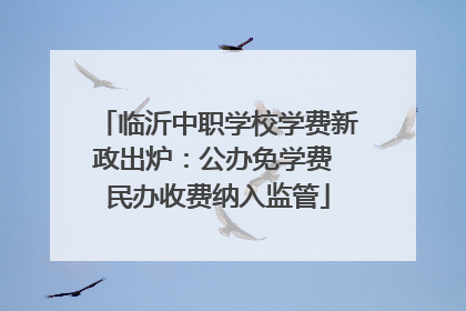 临沂中职学校学费新政出炉：公办免学费 民办收费纳入监管