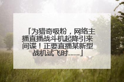 为猎奇吸粉，网络主播直播战斗机起降引来间谍！正要直播某新型战机试飞时……