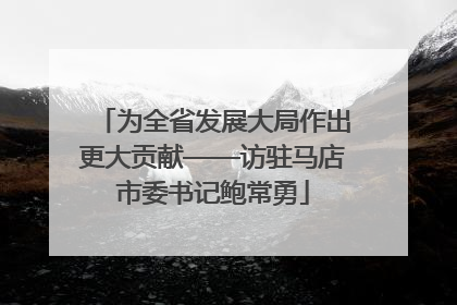 为全省发展大局作出更大贡献——访驻马店市委书记鲍常勇