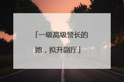 一级高级警长的她，拟升副厅