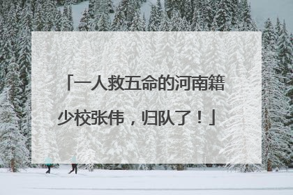 一人救五命的河南籍少校张伟，归队了！