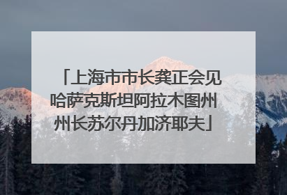 上海市市长龚正会见哈萨克斯坦阿拉木图州州长苏尔丹加济耶夫