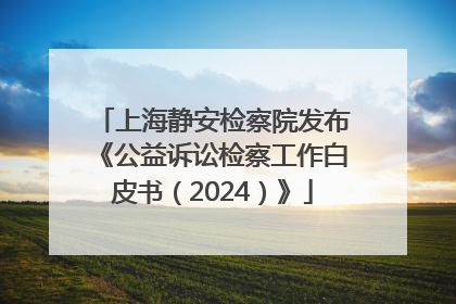 上海静安检察院发布《公益诉讼检察工作白皮书（2024）》