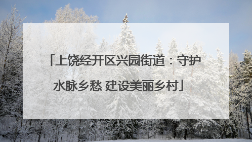 上饶经开区兴园街道：守护水脉乡愁 建设美丽乡村