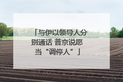 与伊以领导人分别通话 普京说愿当“调停人”