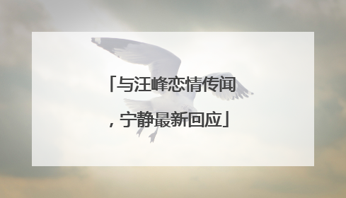 与汪峰恋情传闻，宁静最新回应