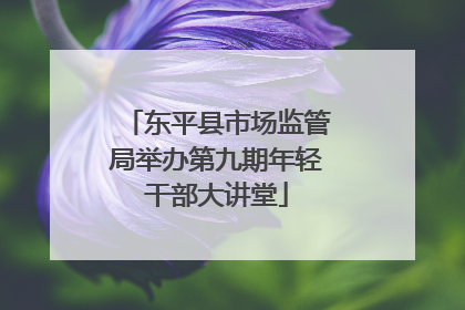 东平县市场监管局举办第九期年轻干部大讲堂