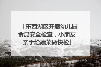 东西湖区开展幼儿园食品安全检查，小朋友亲手给蔬菜做快检