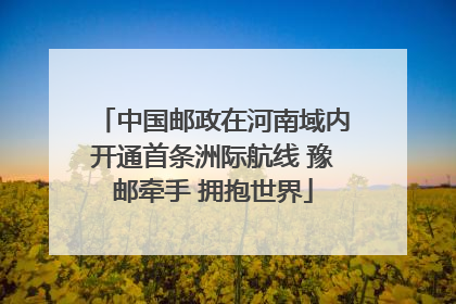 中国邮政在河南域内开通首条洲际航线 豫邮牵手 拥抱世界