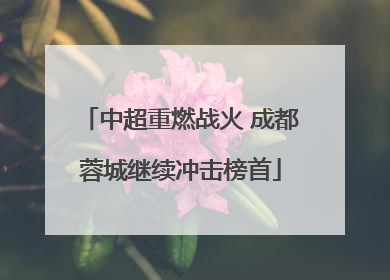 中超重燃战火 成都蓉城继续冲击榜首