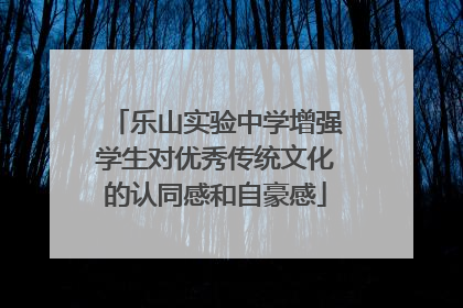 乐山实验中学增强学生对优秀传统文化的认同感和自豪感