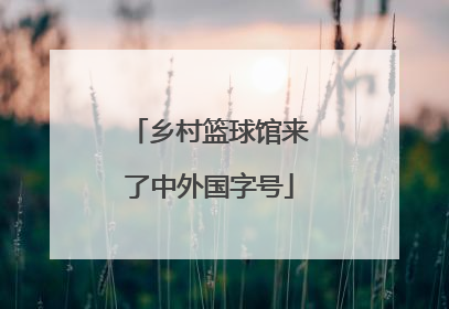 乡村篮球馆来了中外国字号