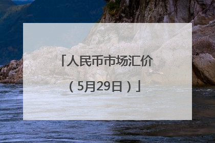人民币市场汇价（5月29日）