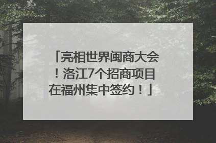 亮相世界闽商大会！洛江7个招商项目在福州集中签约！