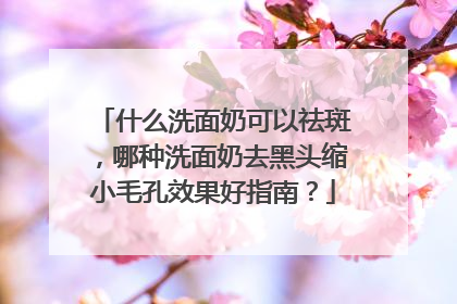 什么洗面奶可以祛斑，哪种洗面奶去黑头缩小毛孔效果好指南？