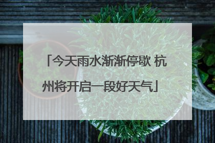 今天雨水渐渐停歇 杭州将开启一段好天气