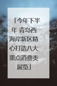 今年下半年 青岛西海岸新区精心打造八大重点消费类展览